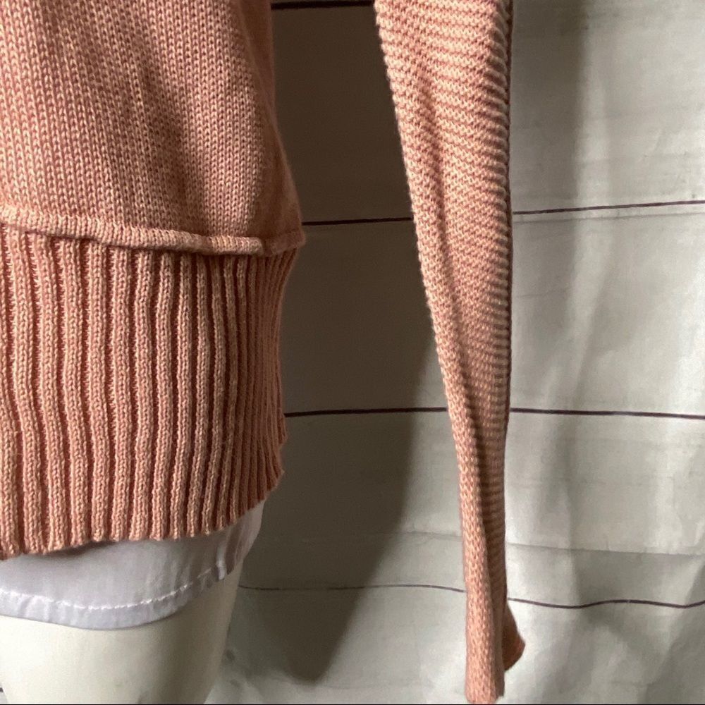 murmur dusty pink scoop neck sweater large linen - Picture 2 of 8